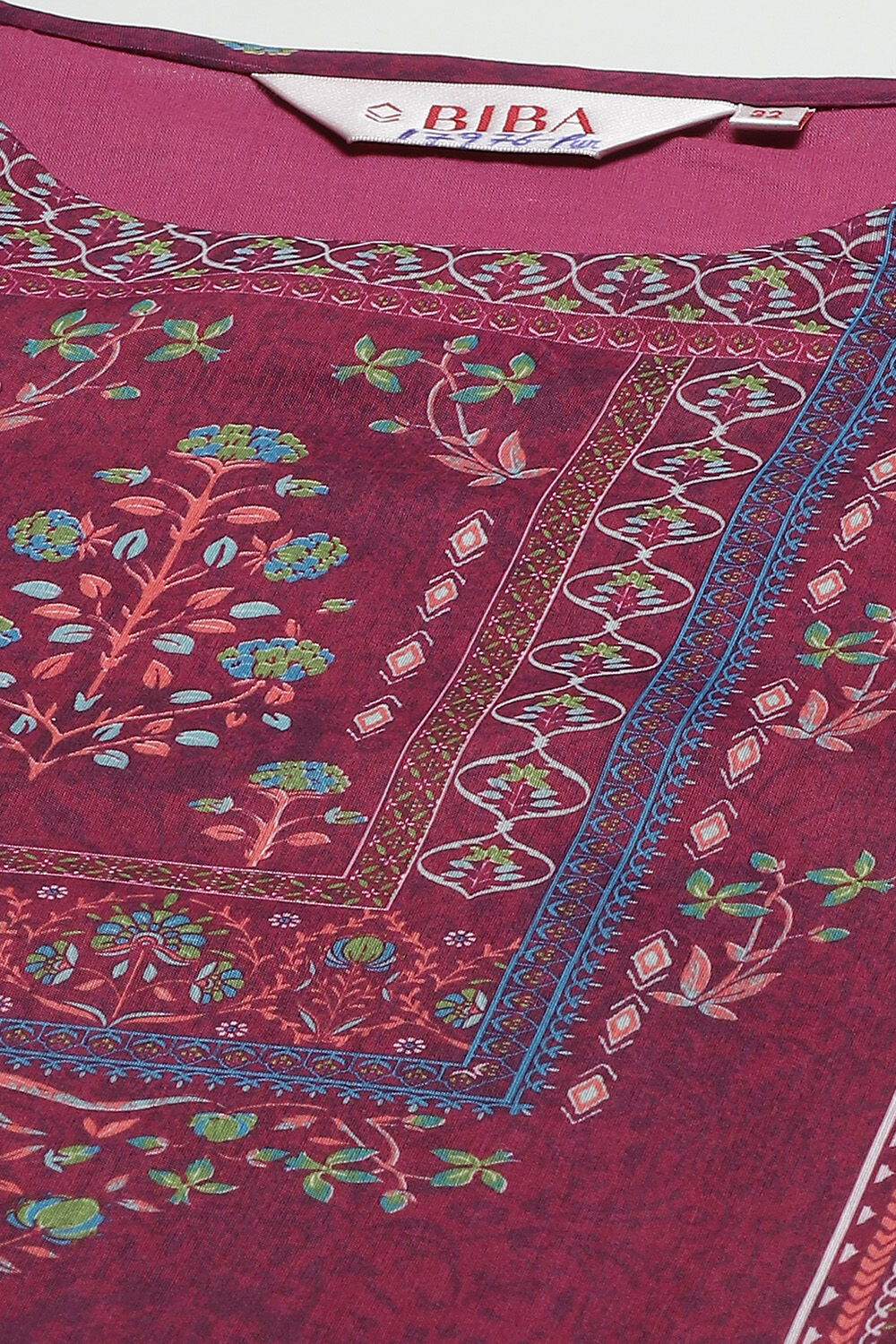 Dark Green A-Line Cotton Kurta image number 1